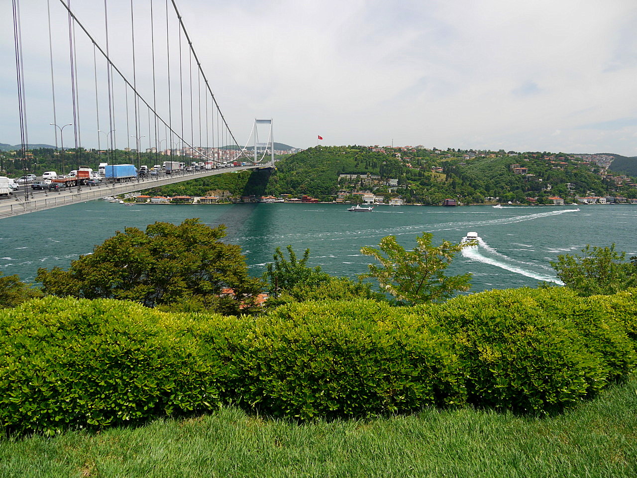 Bosphorus and bridge of  Fatih Sultan  Mehmet